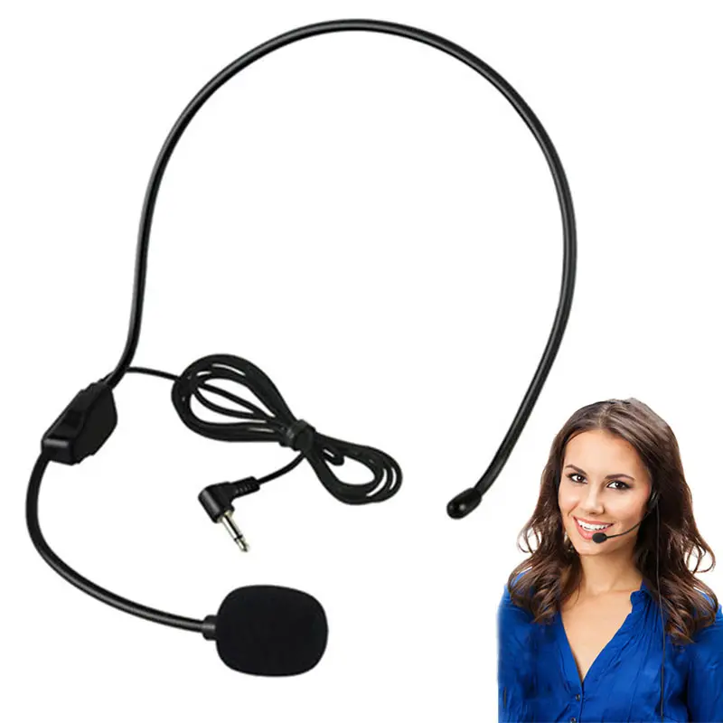 

Portable 3.5MM Wired Microphone Headset Studio Conference Guide Speech Speaker Stand Headphone For Voice Amplifier SP99