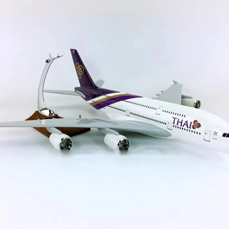 45 см тайская авиакомпания литья под давлением самолет 1/133 масштаб Airbus A380-800 модель самолета игрушки пластиковый сплав с базовым самолетом коллективный подарок