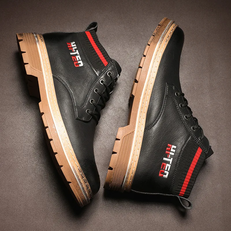 

High-End Classic but MEN'S Shoes Leather Boot Versitile Fashion Martin Boots Men's Trend Thick Bottomed Wear-Resistant England C
