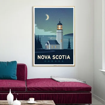 

NOVA SCOTIA Canada Vintage City Travel Poster Canvas Print Home Decor Wall Art Decor No Frame
