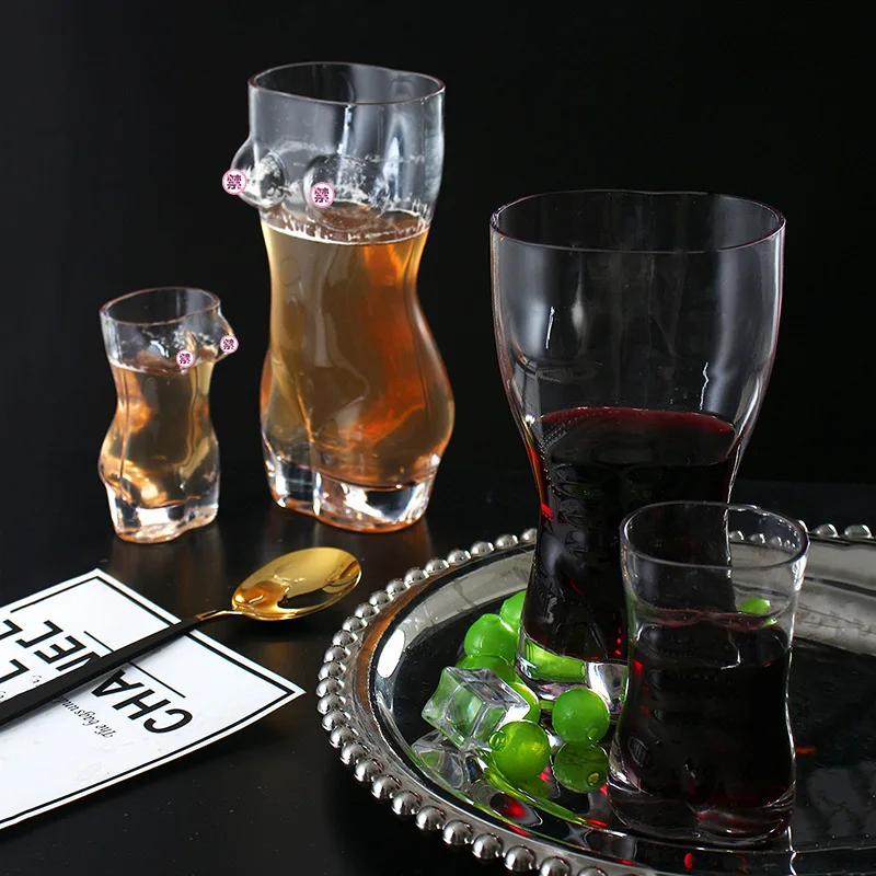 Creative heat resistant men's glass small wine cup household glass strong wine cup bar beer human body