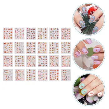 

48 Sheets Autumn Theme Happy Fall Manicure Stickers Thanksgiving Exquisite Nail Decals Nail Decoration