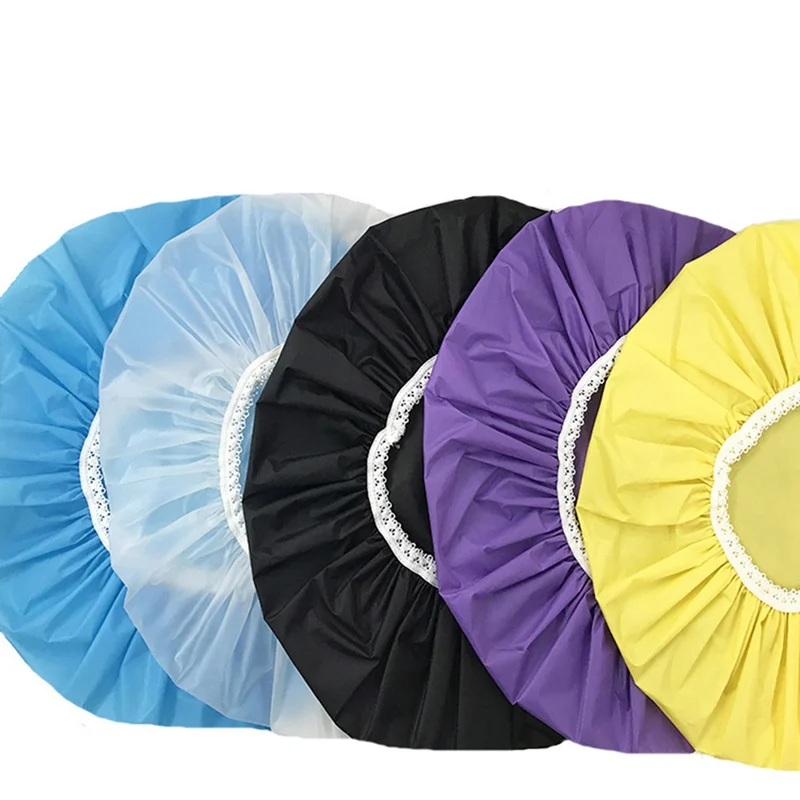 Горячая распродажа! Однослойная пластиковая водостойкая шапочка для душа для ванны, высокое качество, 7 цветов