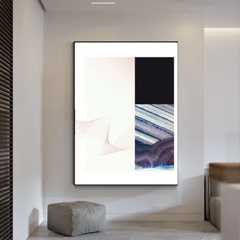 

Abstract Waves Agate Canvas Poster Art Print Wall Pictures for Living Room No Frame
