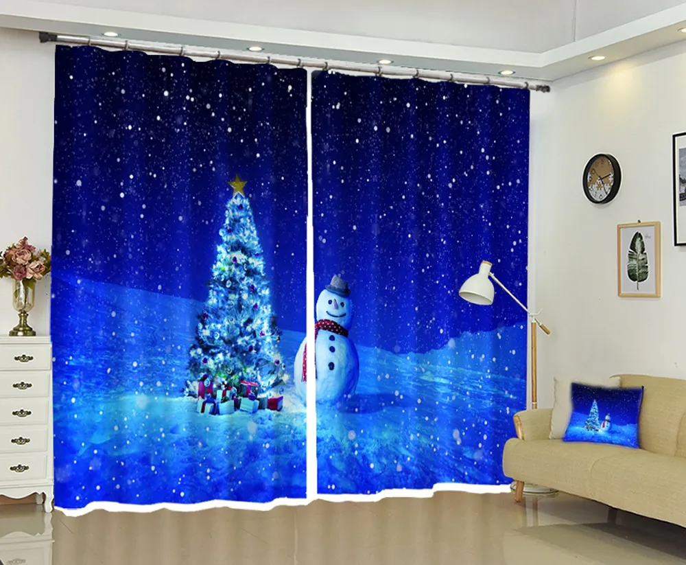 

Personality 3D blackout curtains to map custom size shop theme hotel happy new year christmas gift ins style decoration