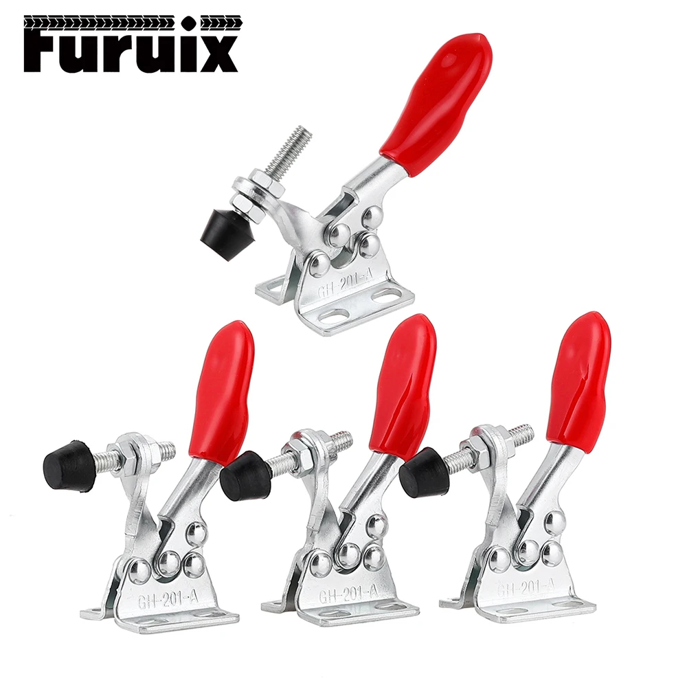 2/4Pcs Hand Tool Toggle Clamp Antislip Red Horizontal Clamp GH 201-A Quick Release Tool for Carpentry Hand Tools