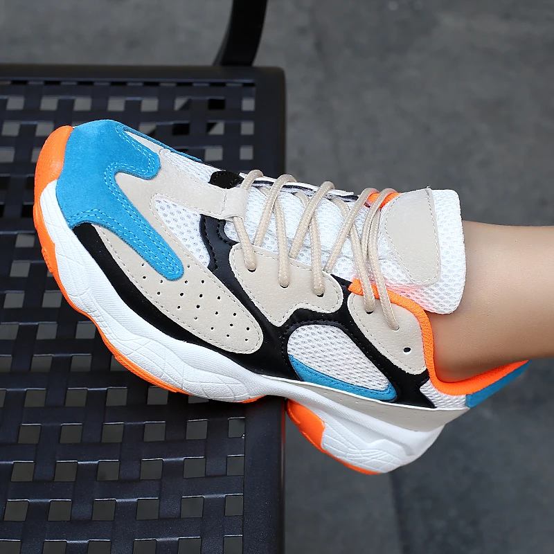 Женская спортивная обувь для бега, сетчатые дышащие кроссовки для прогулок и бега, черные и оранжевые женские спортивные кроссовки для тренажерного зала, недорогие кроссовки