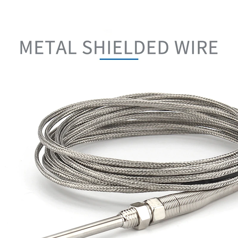 K-type thermocouple stainless steel probe 100mm 1m 2m 3m 4m cable length 0 ~ 400C temperature sensor temperature sensor