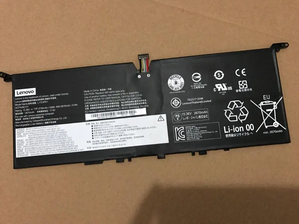 Новый оригинальный аккумулятор для LENOVO IdeaPad 730S-13 Yoga S730 L17C4PE1 L17M4PE1 L17S4PE1 15 36 V 42WH |
