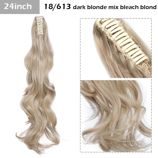 S-noilite Syntheitc Big Grab Ponytail Hair Extension Claw Clip In Ponytail Extension Hair Fake Hairpiece For Women Daily Party 24-446