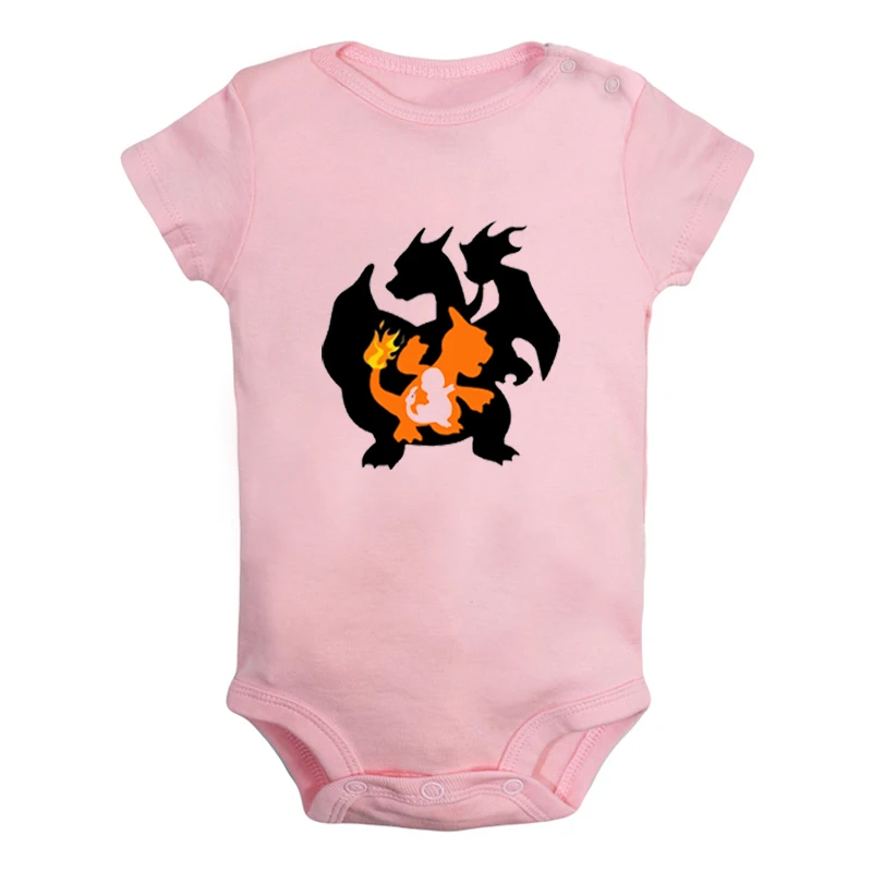 JcBaby024PD Милый костюм для новорожденных мальчиков и девочек с покемонами, чармандером, бульбазавром, сквиртлом, комбинезон с принтом, боди для младенцев, одежда с короткими рукавами - Цвет: JcBaby024PD