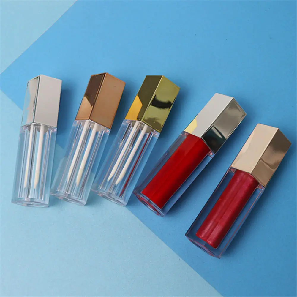 

5ml Pentagonal Empty Lipgloss Bottle DIY Lip Gloss Cosmetic Container Transprent Refillable Bottles Empty Lipstick Tube