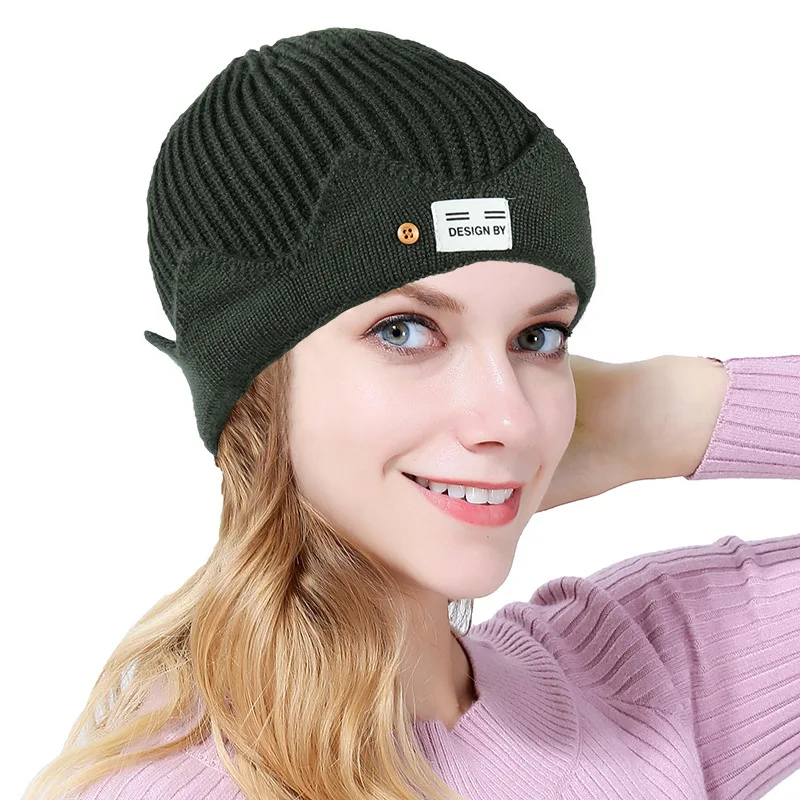 Дикая личность шерстяная шляпа женщина Skullcap Красивая драма мужской основной непрерывной системы школы ветер корона вязание шляпа
