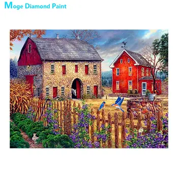 

Farm house scenery Diamond Painting Round Full Drill Scenic Nouveaute DIY Mosaic Embroidery 5D Cross Stitch home decor gifts