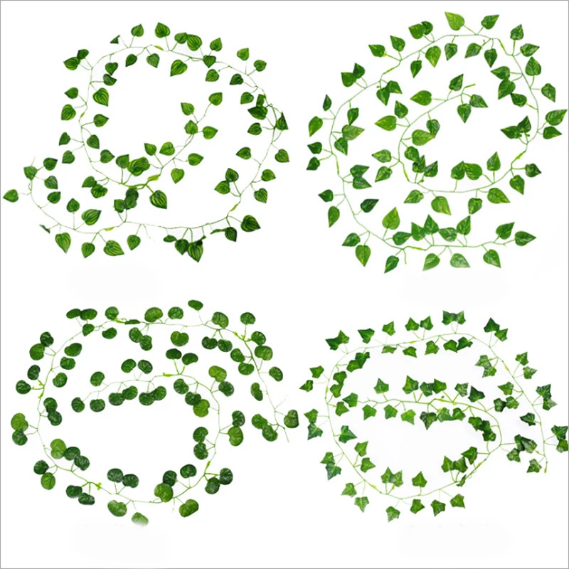 Artificial Plant Green Leaf Vine 2 Meters Centerpiece Wedding Home Outdoor Garden Garland Arch Wall Diy Gift Festival Decoration