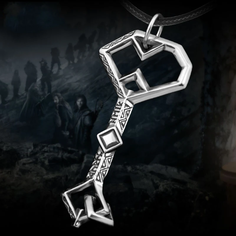 

Rings Lord Thorin Oakenshield Key Necklace Pendant LOTR 925 Sterling Silver Jewelry Men Couple Gifts
