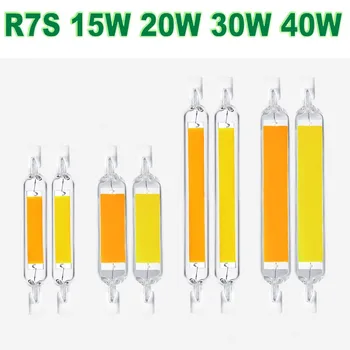

R7S LED Glass Tube COB lamp 78MM 15W 20W 118MM 30W 40W Corn bulb J78 J118 Replace Halogen Lighting 50W 100W AC 220V Lampadas R7S
