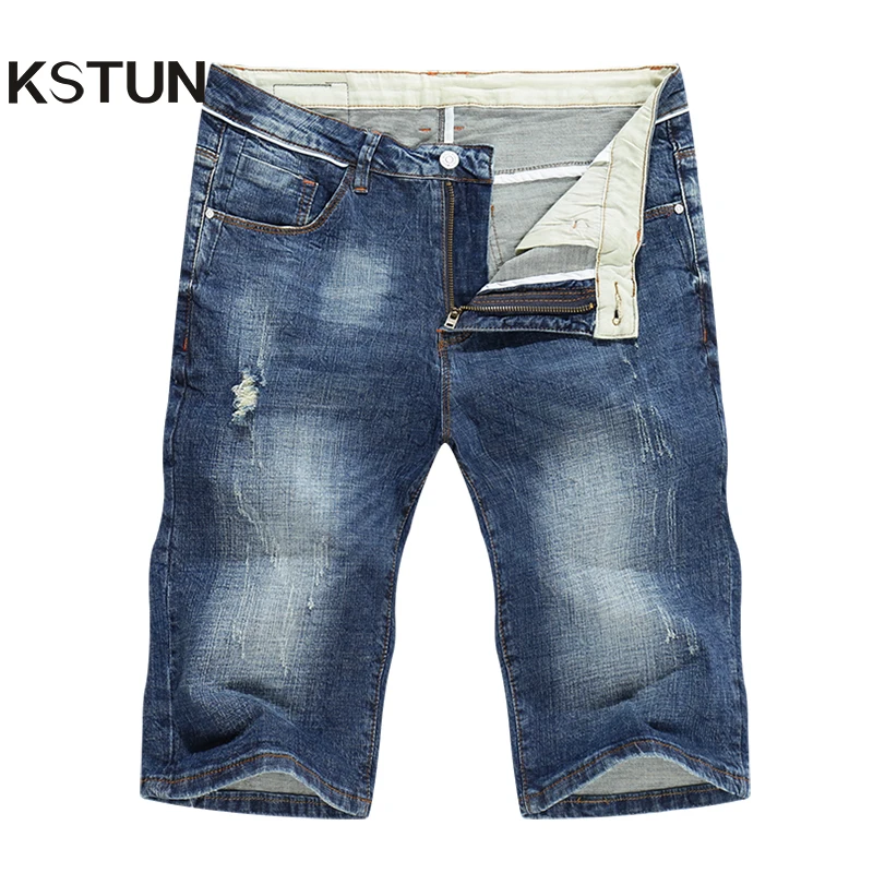 KSTUN 2020 Summer New Men's Denim Shorts Fashion Slim Fit Stretch Cotton Blue Washed Ripped Jeans Man Brand Clothes High Quality KSTUN 2020 Summer New Men's Denim Shorts Fashion Slim Fit Stretch Cotton Blue Washed Ripped Jeans Man Brand Clothes High Quality