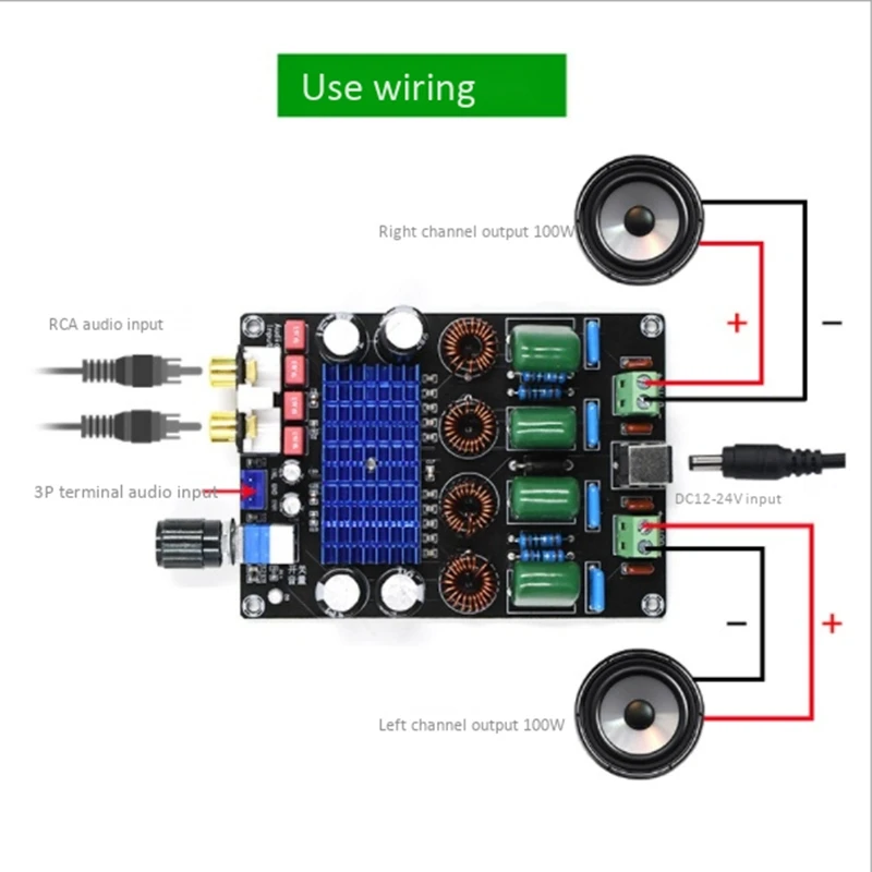 XH M590 Stereo Digital o Power Amplifier TPA3116D2 o Amplifier Board Dual 100W High Power 12 24V