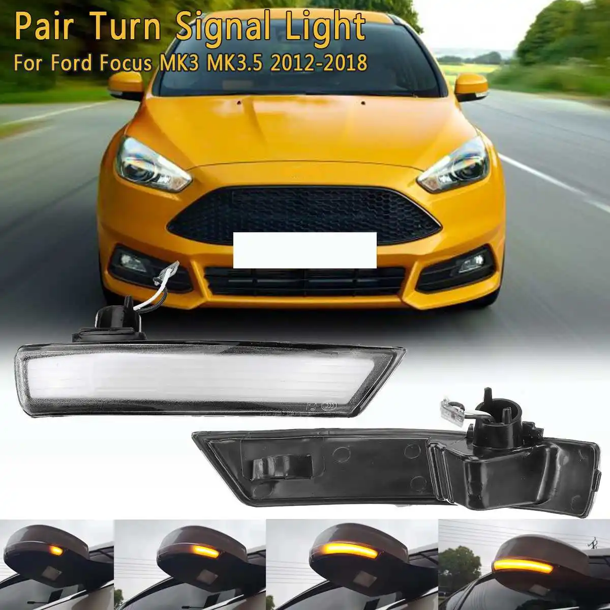 Пара зеркал заднего вида светодиодный сигнальный светильник DynamicTurn для Ford Focus MK3 MK3.5 2012 2013- последовательный индикатор мигалка лампа