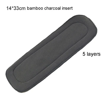 

5 Pcs Washable Diaper 5 Layers Bamboo Charcoal Cloth Super Absorbent Reusable Incontinence Diaper Insert Pad