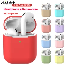Силиконовый Bluetooth беспроводной Чехол для наушников для Apple AirPods 1:1, однотонный защитный чехол для зарядного устройства, Индикатор дисплея