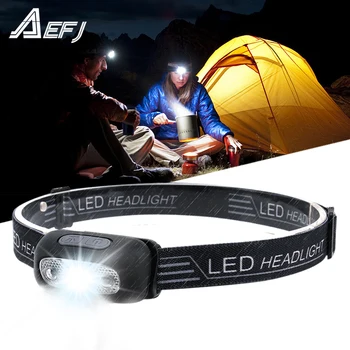 MEGA PROMO ❤️ Mini Rechargeable LED Headlamp Body Motion Sensor Headlight Camping Flashlight Head Light Torch Lamp With USB - discount item 48% OFF Lights & Lighting