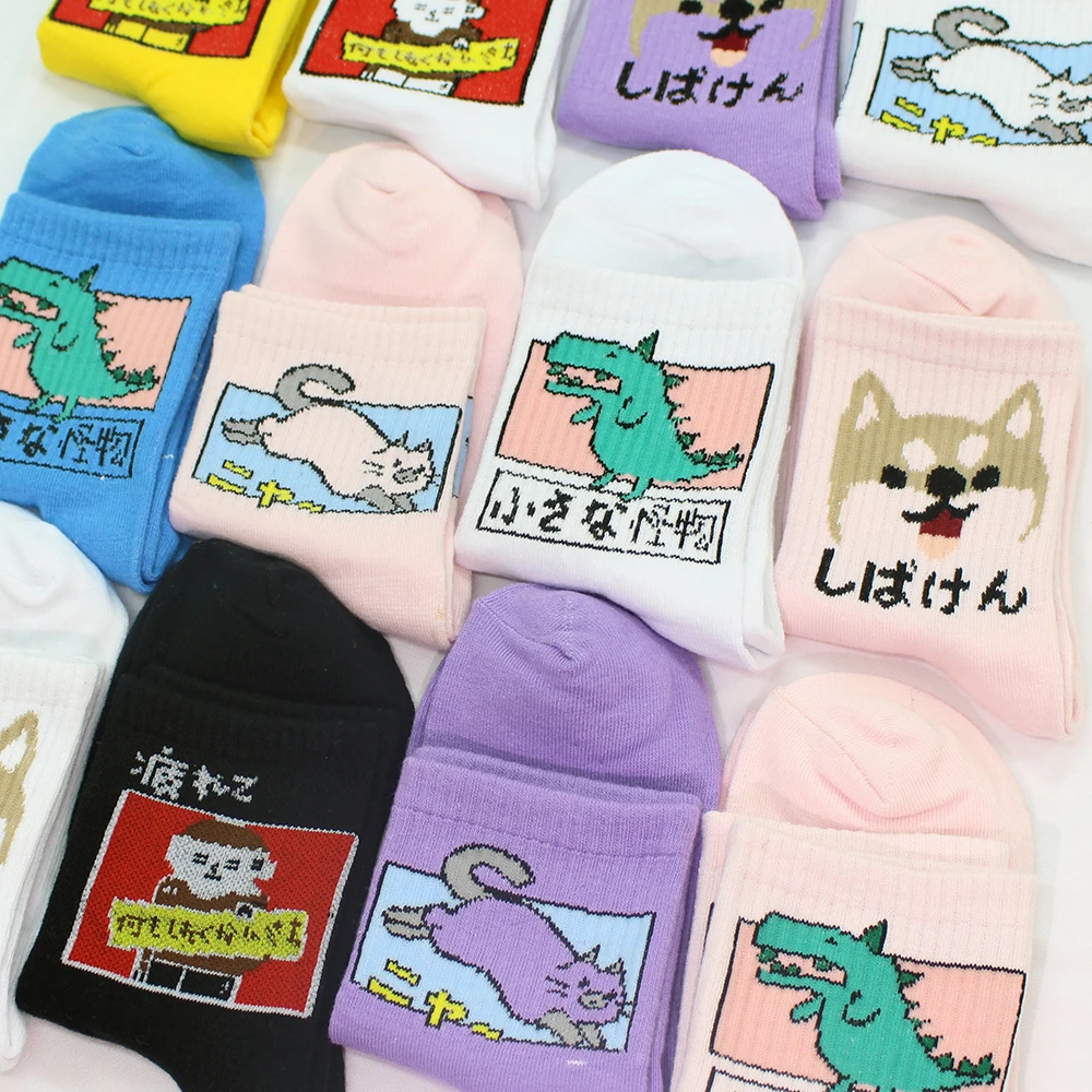 3 пары женские короткие носки милые забавные белые розовые хлопковые Kawaii кот