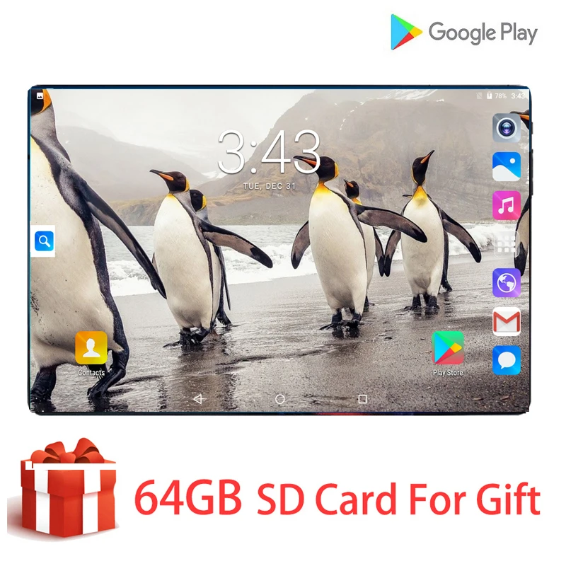 

Super Tempered 2.5D Glass 4G FDD LTE Octa Core 6GB RAM 128GB ROM 1280*800 IPS Screen Android 9.0 WIFI GPS 10 inch tablet pc