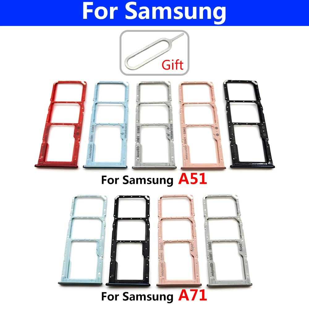 Original For Samsung Galaxy A51 A515F A515 A71 A715F A715 SIM Card Tray Slot  Holder Adapter Accessories - AliExpress