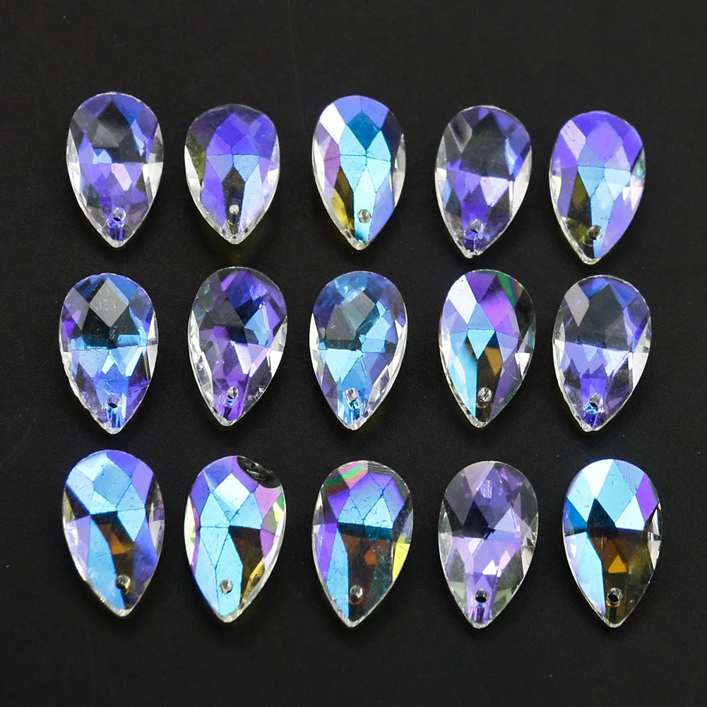 20PCS AB Color Tear Drop Crystal Prism Faceted Hanging Decorations Suncatcher Glass Chandelier Parts DIY Pendant Jewelry Making | Лампы и