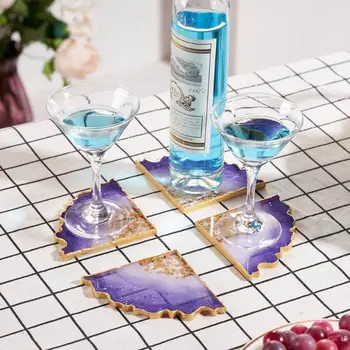 

2Pcs Silicone Interlocked Coaster Mold Irregular Cup Bowl Mats Epoxy Resin Molds Geode Agate Slice Molds Art Crafts Tool