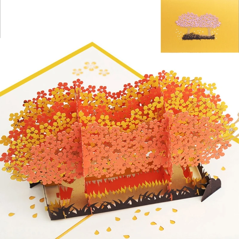  3D Pop Up Flowers Greeting Card Christmas Birthday New Year Invitation E65B - 4000265464590