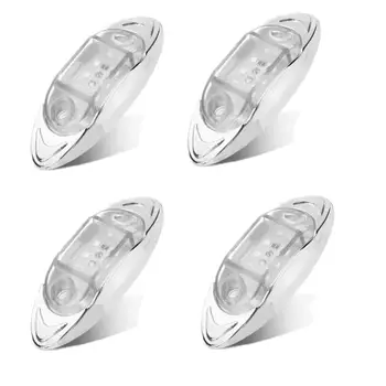 

GISAEV 4PCS/SET White 6 LED Car Side Marker Lights 10-30V Warning Light Indicator Turn Signal Lights Lamp For Truck Van Pickup