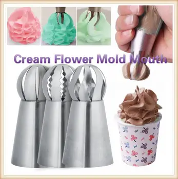 

3Pcs /kit Cake Decorating Kit Cake Cupcake Ice Cream Cookies Icing Piping Nozzle Decorating Mouth DIY Cream Flower Mold Mouth