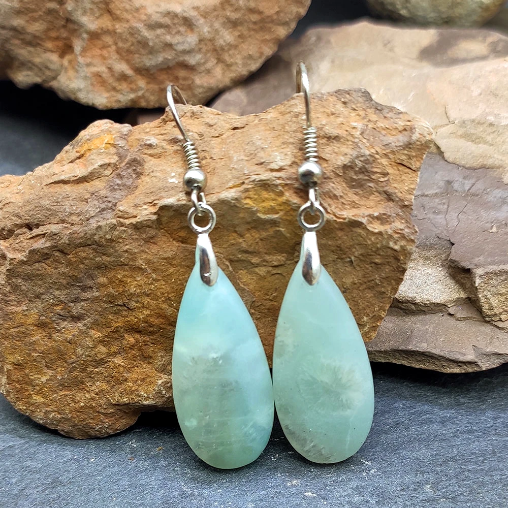 

top Women Drop Earrings Natural Teardrop Amazonite Dangle Earrings Designer Luxury Earrings Natural Stones Jewelry Dropshipping