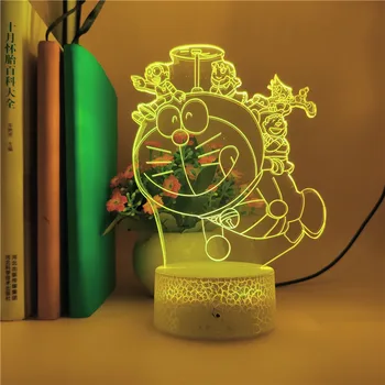 

Cartoon Doraemon Night Light Bamboo Dragonfly Touch Control 16 Colors LED Table Lamp Night Lamp Home Decoration App Control