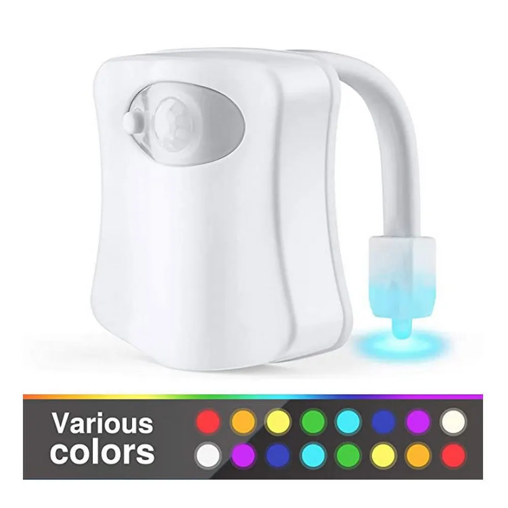 16 Color Body Sensing Automatic Led Motion Sensor Night Lamp Toilet Bowl Bathroom Light Waterproof Backlight for Wc Toilet Light motion sensor night light