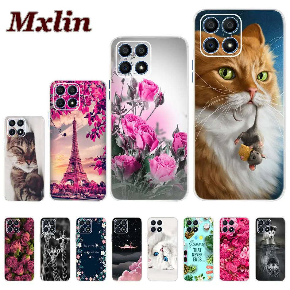 For Honor X30i Case Fashion Flower Cartoon Soft Silicone Phone Cover Huawei HonorX30i 5G X 30i Global Version | Мобильные телефоны