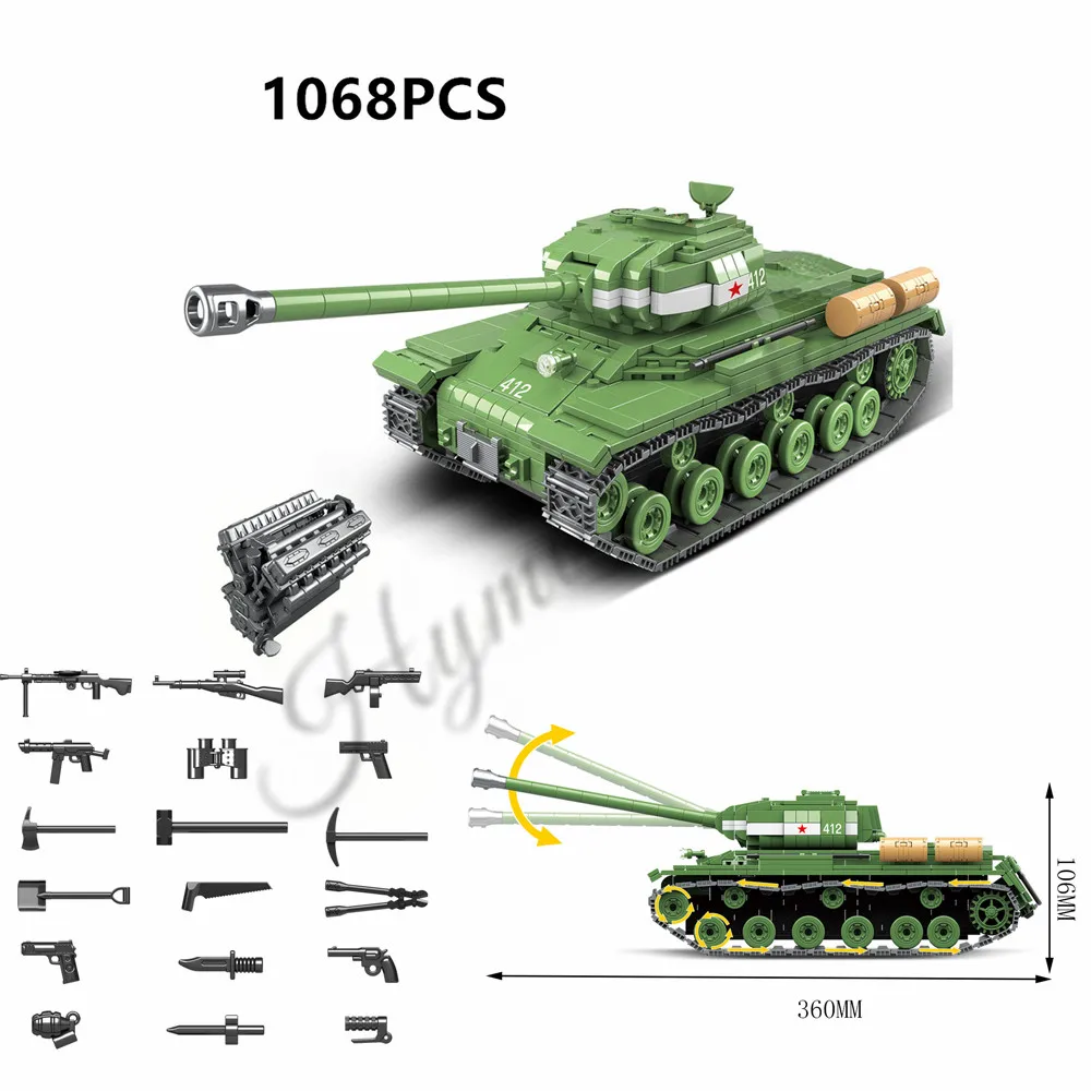 Мировая война 2 WW2 солдат бронированный автомобиль KV-1 rc Танк военный спецназ армии строительные блоки кирпичи собрать детей рождественские игрушки