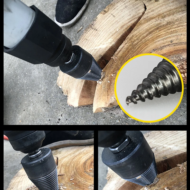 

1 PC Firewood Machine Drill Wood Cone Reamer Punch Driver Drill Bit Split Drilling Tools Wood Saw Round/Square/Hex Shank New
