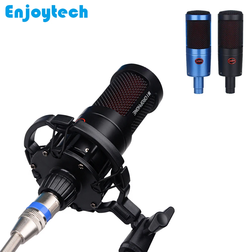 

New Cardioid Condenser Microphones MIC with Shock Proof Mount Holder for Mobile Phones Live Streaming Video Recording Bloggers