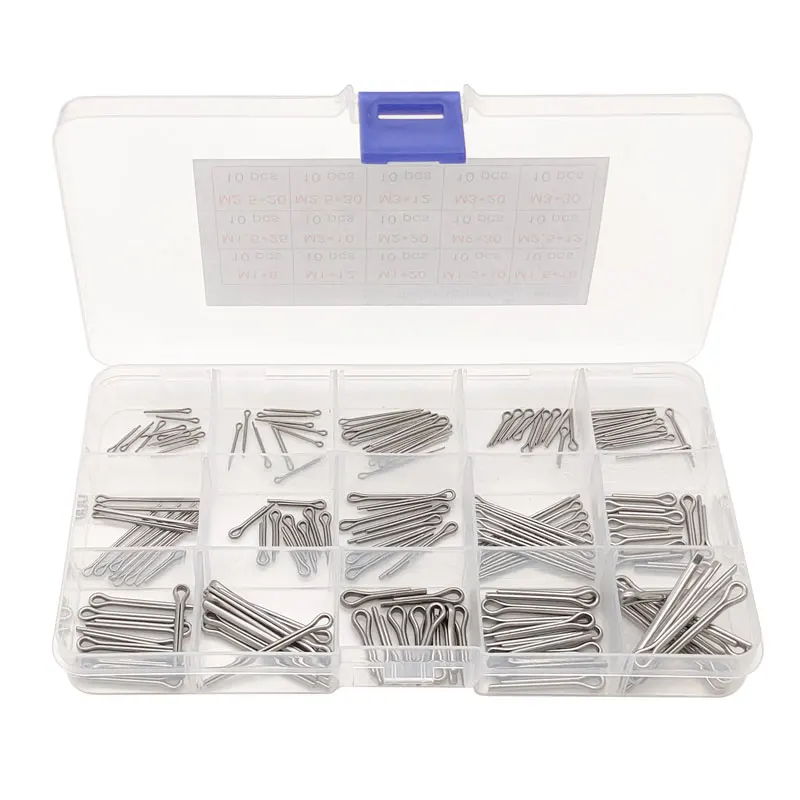 150Pcs Split Cotter Pins Mechanical Hitch Hair Tractor Fastener Clips for Automotive Mechanics Engine Repair Fastener Split Pin