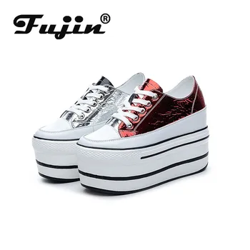 

Fujin Single Shoes Women's 2020 Fashion Double Purpose White Shoes Platform Spring Thick Bottom Breathable Women Casual Shoes