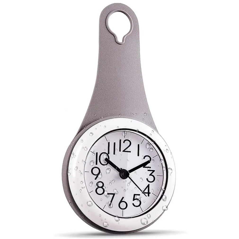 JIBANG Reloj de baño impermeable con ventosa, relojes de escritorio para  baño, 4 pulgadas, silencioso, sin tictac, evita la niebla, reloj de pared