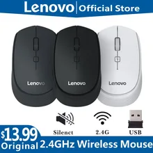 Lenovo m202 sem fio mini computador mouse conexão usb 2.4ghz sem fio ratos notebook desktop1600dpi mudo mous