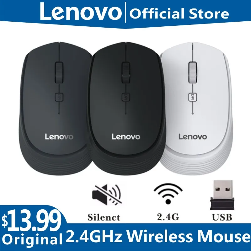 Lenovo m202 sem fio mini computador mouse conexão usb 2.4ghz sem fio ratos notebook desktop1600dpi mudo mous