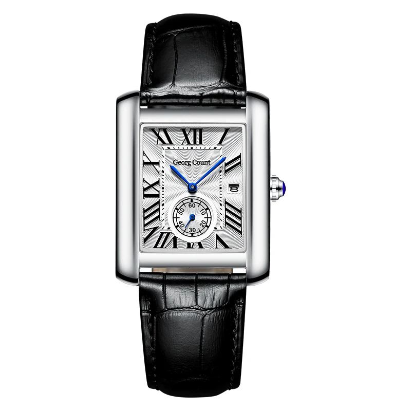 Модные элегантные квадратные мужские кварцевые часы Топ Бренд роскошные