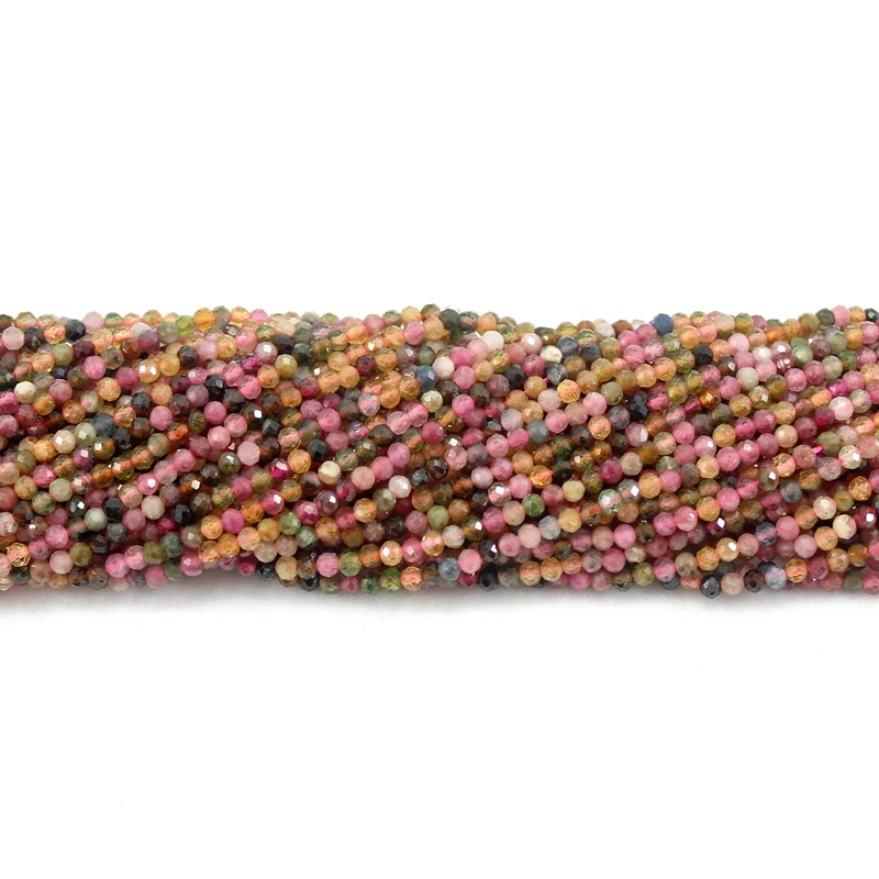 Natural stone beads 2/3/4MM Natural Faceted Stone Rose Quartz Crystal Amethyst Garnet Agate Aquamarine Round Small Beads Jewelry Making Accessories