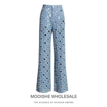 Новинка осени, джинсы для женщин, подчеркивающие индивидуальность, в старом ретро стиле, с дырками, с эффектом потертости, широкие штаны для женщин, свободные